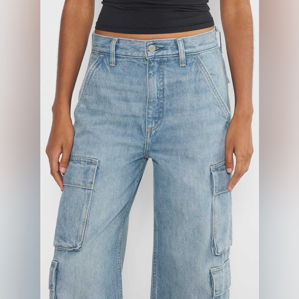 Denim Forum The '90s Millie Hi-Rise Cargo Jean Sz 23 - Picture 2 of 16